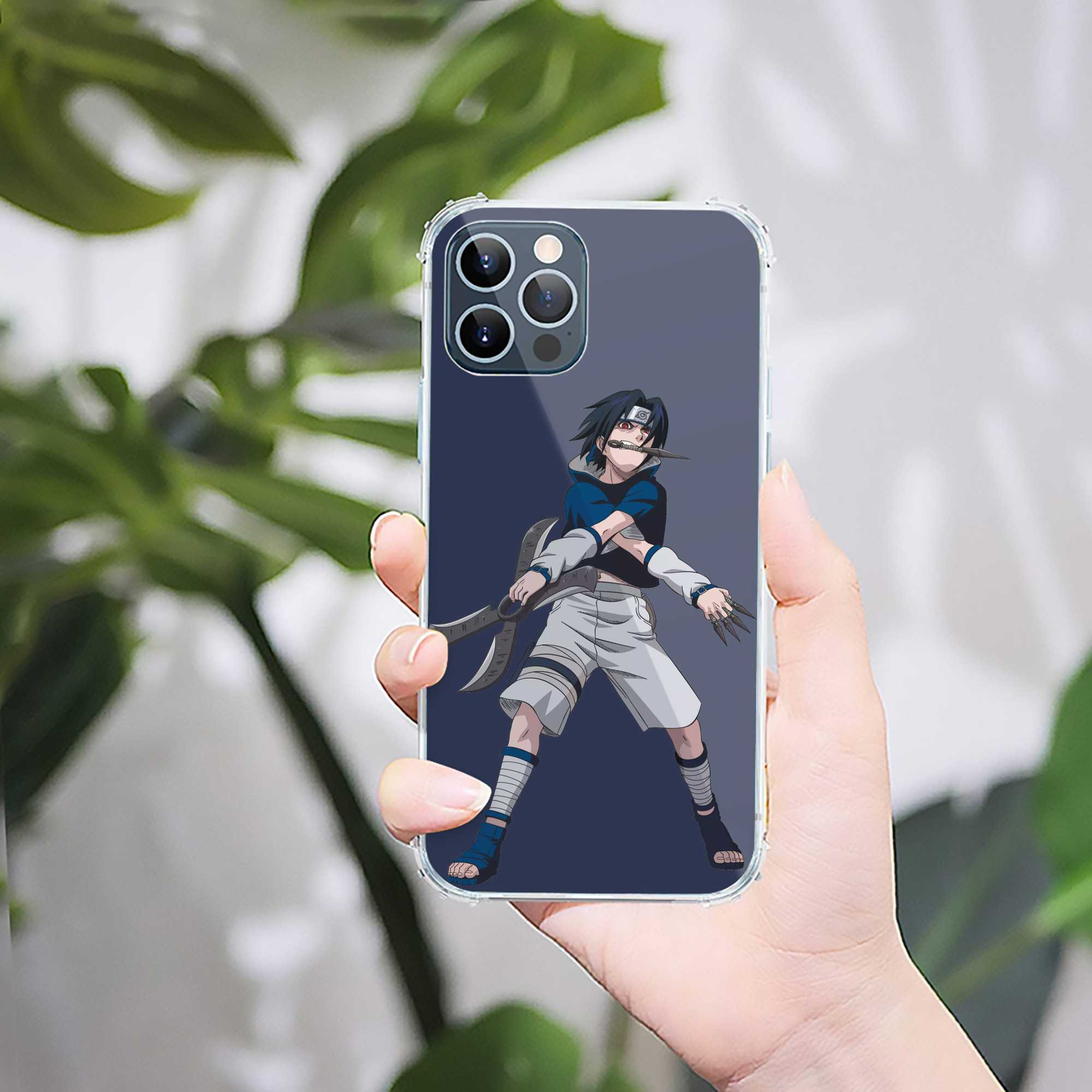 （画像用） NARUTO -ナルト- うちは サスケ Uchiha Sasuke 【iPhone 12シリーズ対応】透明スマホケース（クリアソフトケース）